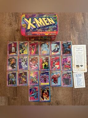 Marvel X-Men Collectors tin cards 1-20 Sabretooth 1996 Metallic Impressions